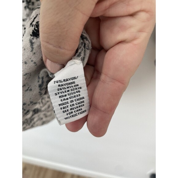 habitat clothing for women large Tunic Geometric Black Beige Button Lagenlook - Picture 7 of 10